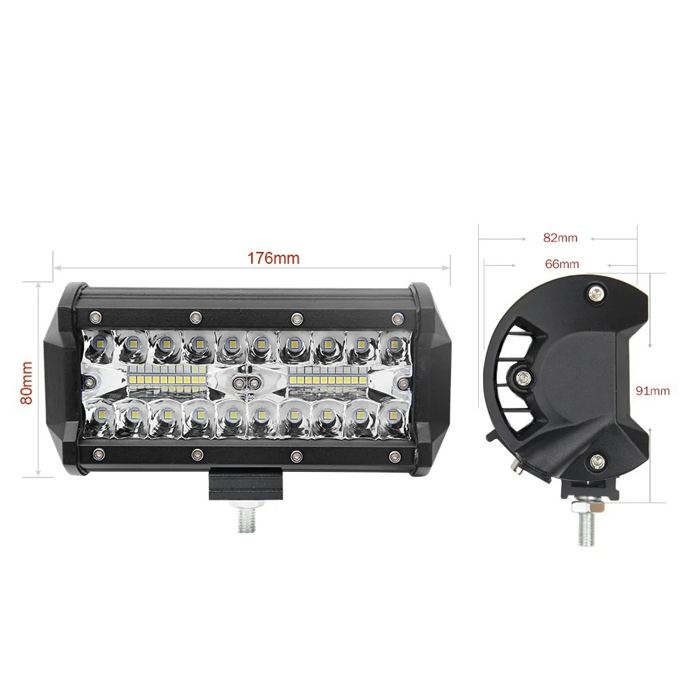7 дюймов 120 Вт светодиодный свет работы бар combo Луч Автомобильная лампочка для внедорожных грузовик 4WD 4x4 джип мотоцикл рампы 12 В 24 Авто Туман