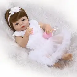 55 см новый цвет волос Полное Тело силикона Reborn Baby Кукла Игрушки Реалистичная новорожденная девочка малыши куклы подарок на день рождения