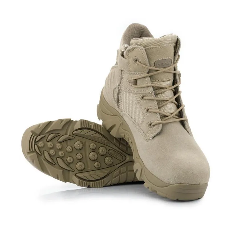 Высококачественные осень-зима военные Армейские ботинки круглый носок Для мужчин Desert армейские ботинки открытый Для мужчин кожаные армейские ботильоны