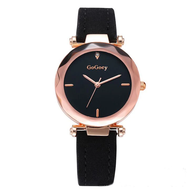 Новый Gogoey бренд кожаный ремешок часы Элегантные часы для женщин Дамская мода платье кварцевые наручные часы GO4413