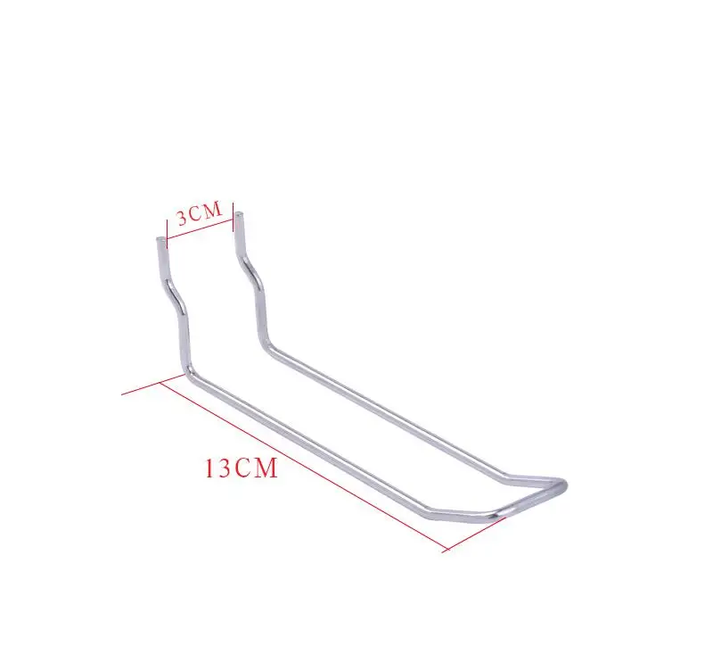Супермаркет Розничные полки отверстие крючок настенный Подставка-дисплей металлический крючок полка общая вешалка настенное крепление для полок крюк стойки - Цвет: Silver