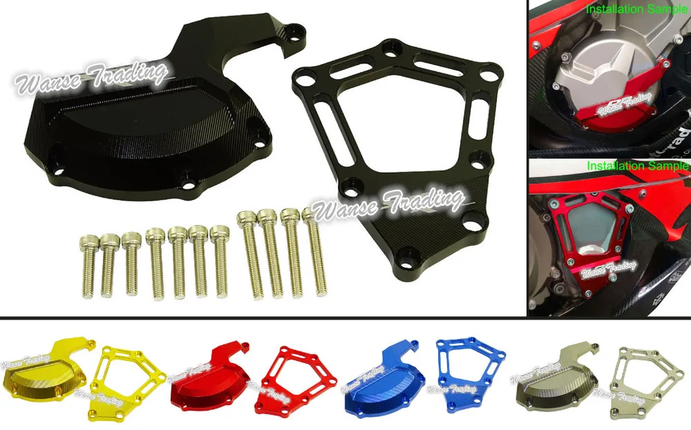 waase CNC Aluminium Engine Saver Stator Case Guard Cover Frame Slider