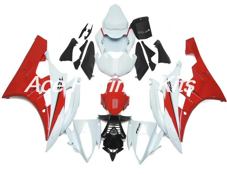 Полный обтекатели подходит для Yamaha YZF 600 R6 06 07 YZF-R6 2006 2007 ABS Пластик мотоцикл обтекатель комплект капот красный, белый FR