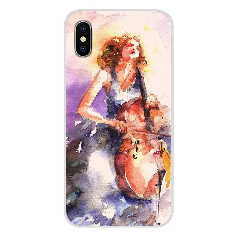 Картина девушка играть аксессуары для виолончели телефон кожаный чехол Xiaomi Mi6 A1 5X