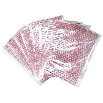 

10sheets/bag 3mm Diy Decal pink Crystal Diamond Rhinestone Self Adhesive Picture frames Stickers tattoos Sticker Children Toys