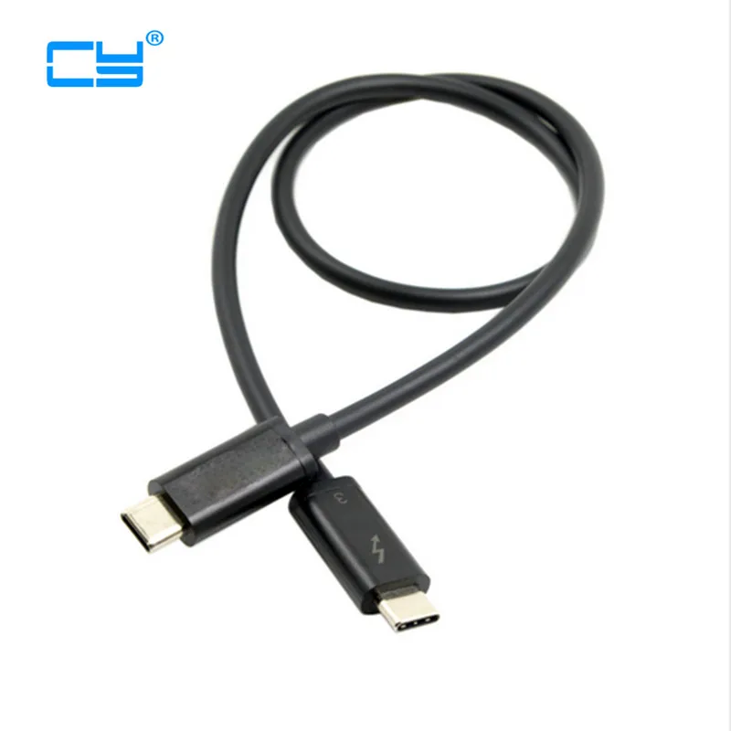 Thunderbolt 3 USB-C USB 3.1 Male to Thunderbolt3 Male 40Gbps Cable 50cm for Dell XPS13 Cablecc 
