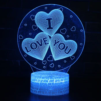 

Hot Sale Christmas and Valentine's Gift Love 3D Illusion LED Table Night Light