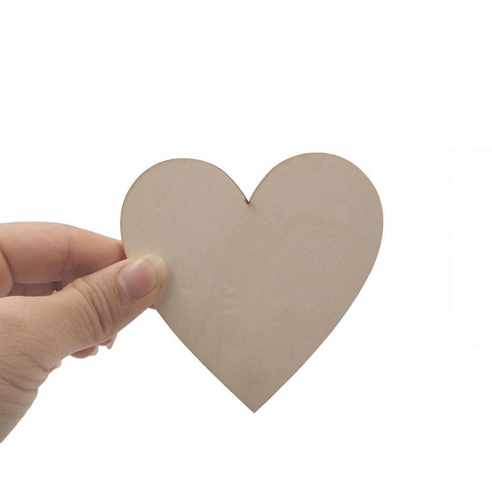 

10PCS 100mm Natural Unfinished Cutout Shape Wooden Hearts for DIY Home Decoration
