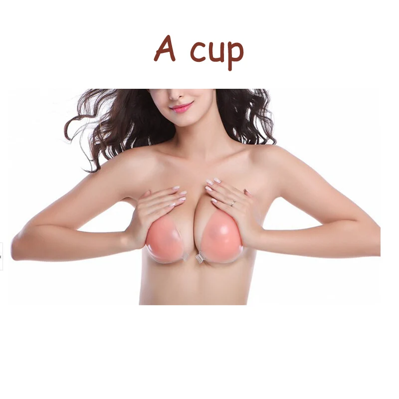 Woman Invisible Bra A B C D Cup Self Adhesive Strapless Backless Stick  Silicone pasties Bra 1 Pair Skin color MR007 | AliExpress