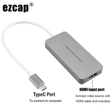 HDMI to type C USB 3,0 HD игровая карта захвата видео 1080P 60fps для MACBOOK Windows/Linux/Mac Win 10 потоковая трансляция в прямом эфире