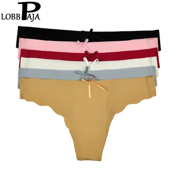 

LOBBPAJA Brand Lot 6 PCS Women Seamless Panties Underwear Sexy Ladies Thongs G-strings Low Rise Intimate Lingerie for Women