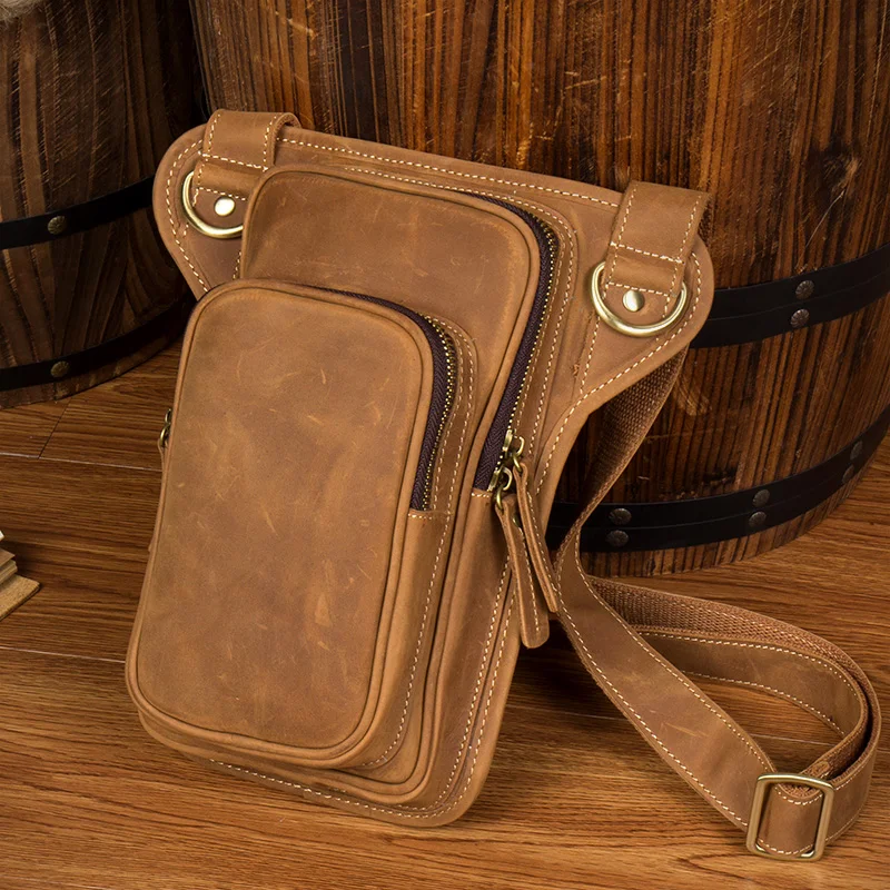 Мужская поясная сумка crazy horse винтажная Сумка кобура из натуральной кожи|leather holster