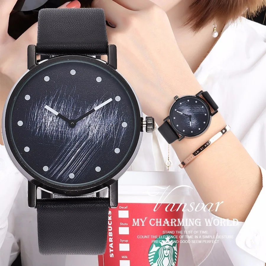 

High Quality Women Creative Analog Watches Casual Fashion Genuine Leather Strap Quartz Wristwatches Gift Clock Relogio Feminino
