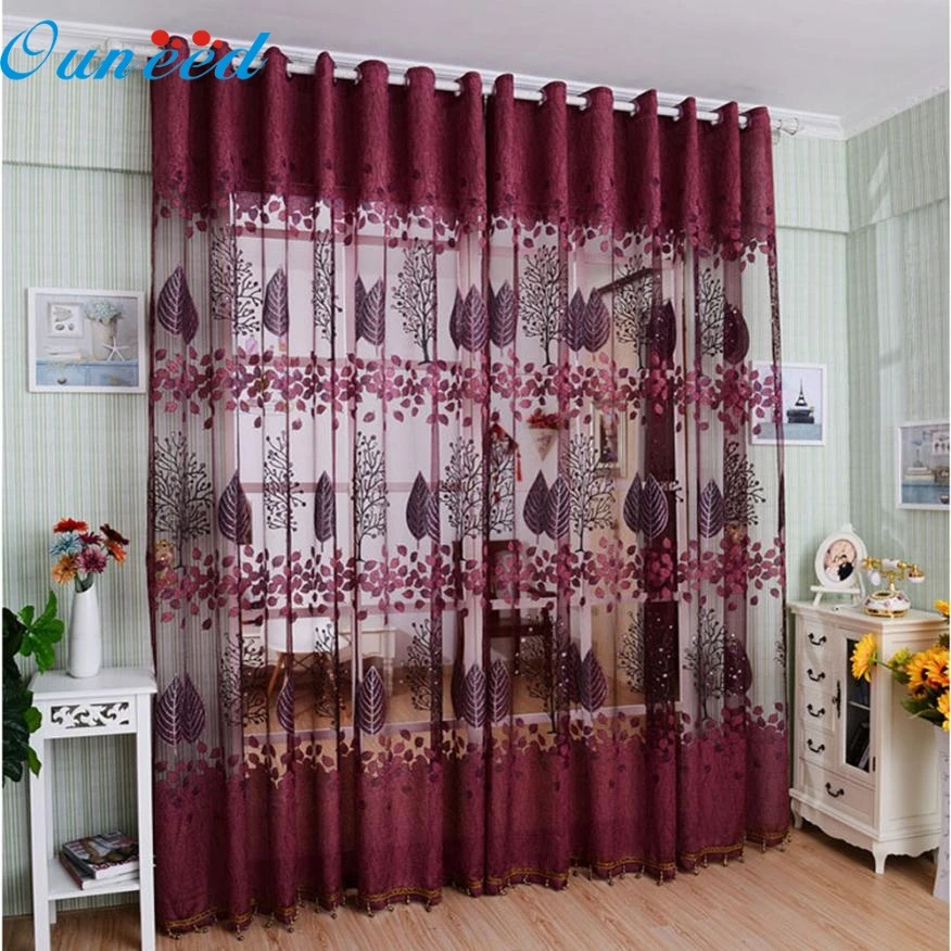 

Apr 19 Mosunx Business Leaf Hollow Window Screens Door Balcony Curtain Panel Sheer Cover