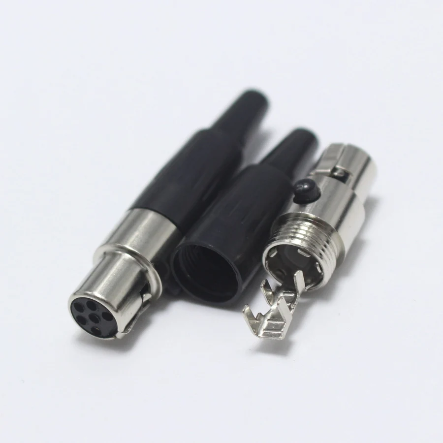 1 шт. мини XLR гнездо с хвостом 6 Pin маленький P Аудио Микрофон Разъем сварной