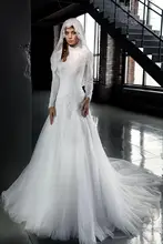 OMYW0188 full long sleeve lace wedding dresses vestido de noiva muslim hijab wedding dress