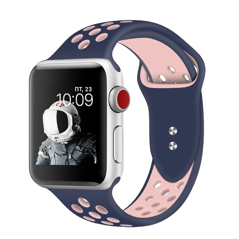 Спортивный ремешок для apple watch 5 4 3 44 мм 40 мм correa iwatch Nik series 4 3 2 1 42 мм/38 мм браслет ремешок для часов