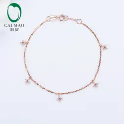 Caimao Jewelry 0.20ct природных алмазов 18 К розовое золото Обручение браслет-цепочка