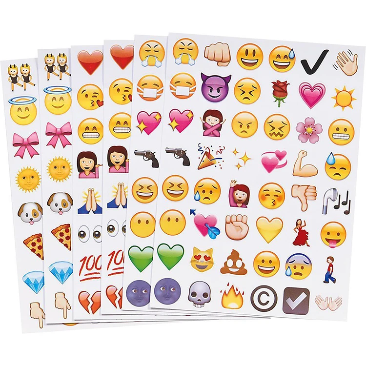 

4 sheet /packNew Cute Lovely 48 Die Cut Emoji Smile Sticker For Notebook Message High Vinyl Funny Creative 10.5*14.5CM HG0409
