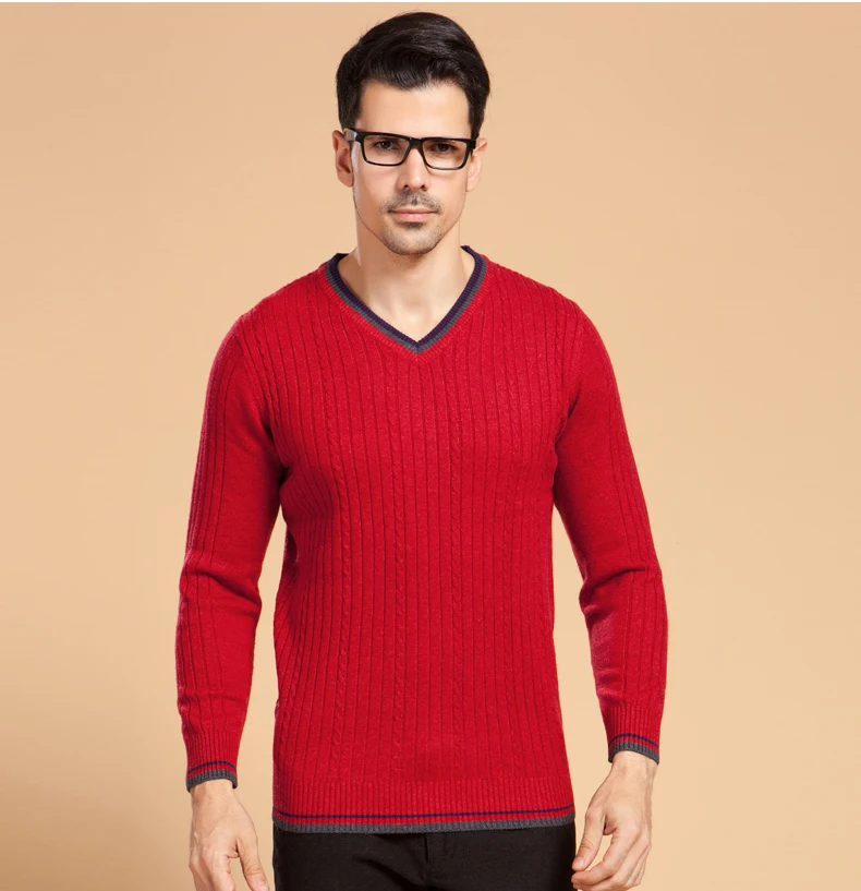 New Good quality classic brand sweater men pure cashmere