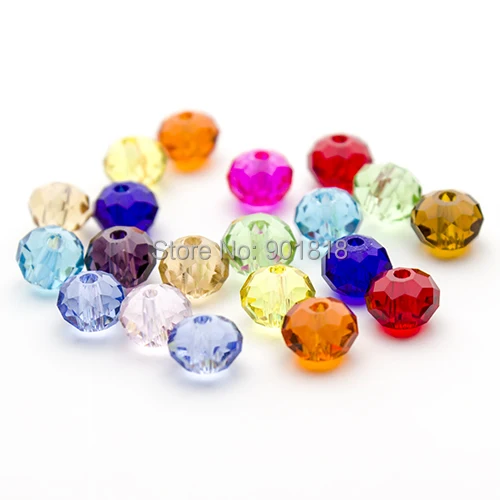 100Pcs Mixed Faceted Crystal Acrylic Round Spacer Beads Dia. 4 6 8mm Pick Size For DIY Jewelry F2351 | Украшения и аксессуары