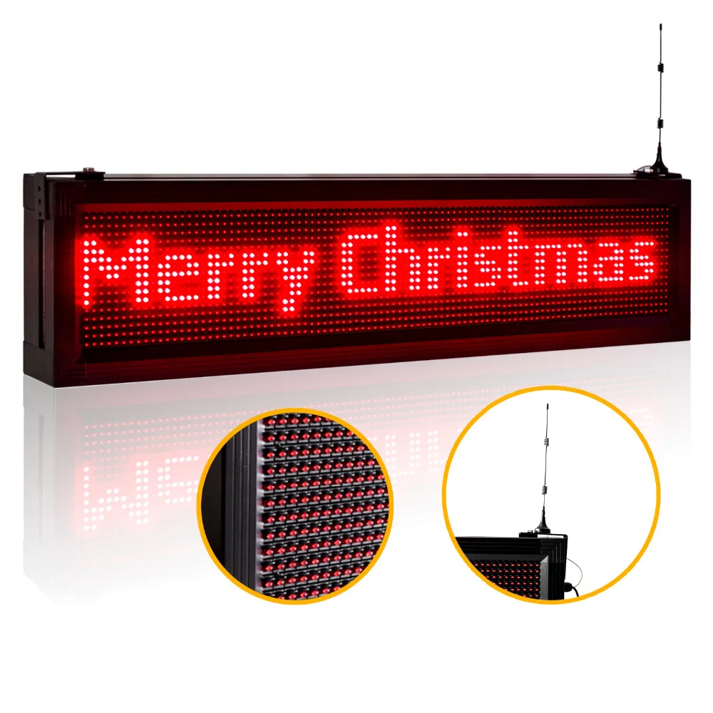 

40 X 9.5 inches LED Display Outdoor P10mm Android WIFI rapid Programmable Led Sign Scrolling Message Board for store Business
