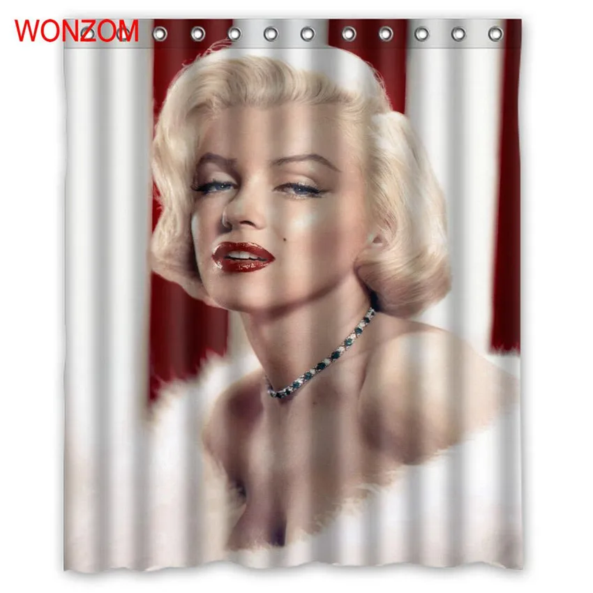 Wonzom Marilyn Monroe Waterproof Shower Curtain Y Bathroom Wonzom Polyester Fabric Shower Curtains With 12 Hooks For Bathroom Decor Modern Marilyn Monroe Bath