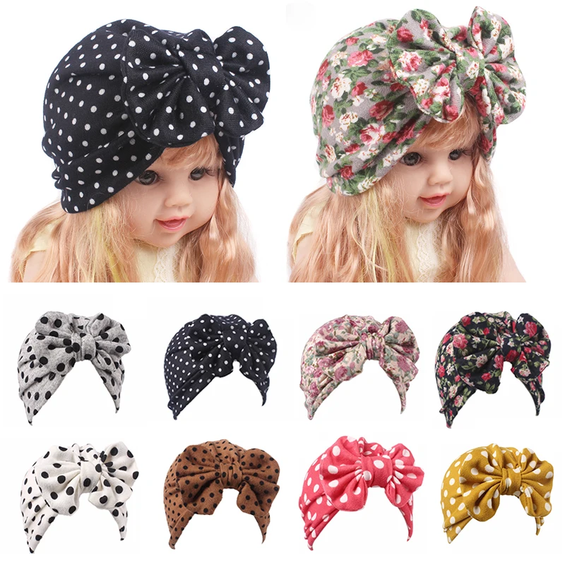 Шапки одежда для детей аксессуары с бантом для девочек повязка на голову ребенка шляпу 1 шт. Детская осенняя цветочный Весенние шапки