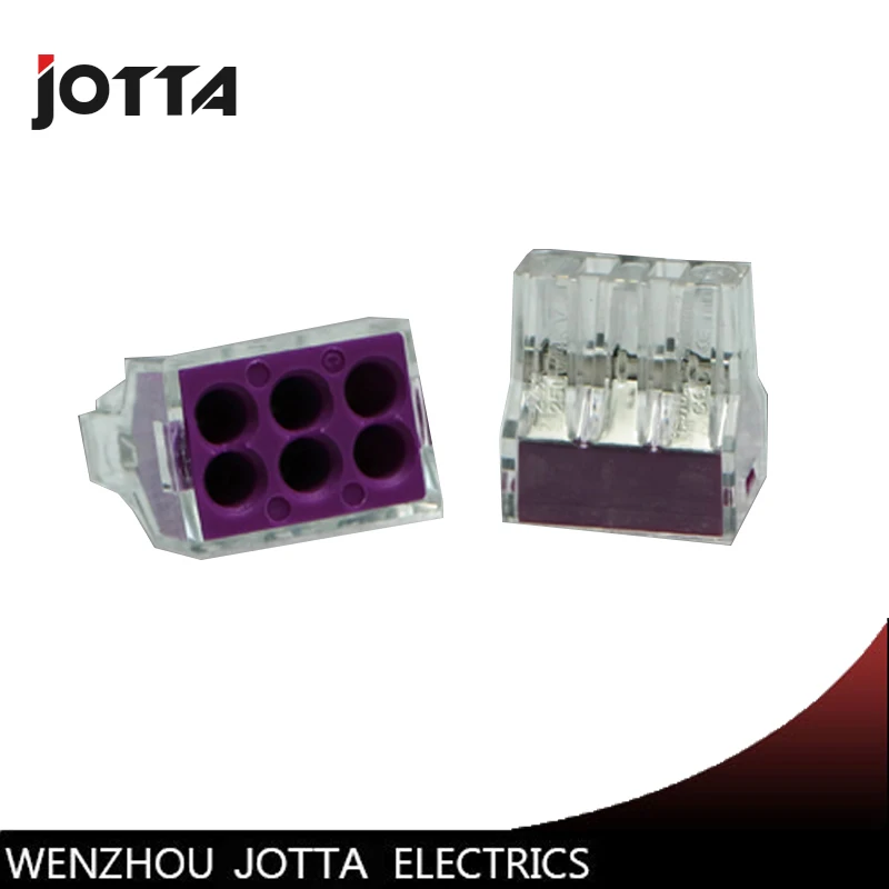 

100PCS PCT-106 Push wire wiring connector For Junction box 6 pin conductor terminal block