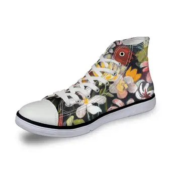 

Drop Shipping Men Casual Nature and Animals Painting Art Print Spring Autumn Shoes Male Vulcanized High-Top Canvas Casual Shoes