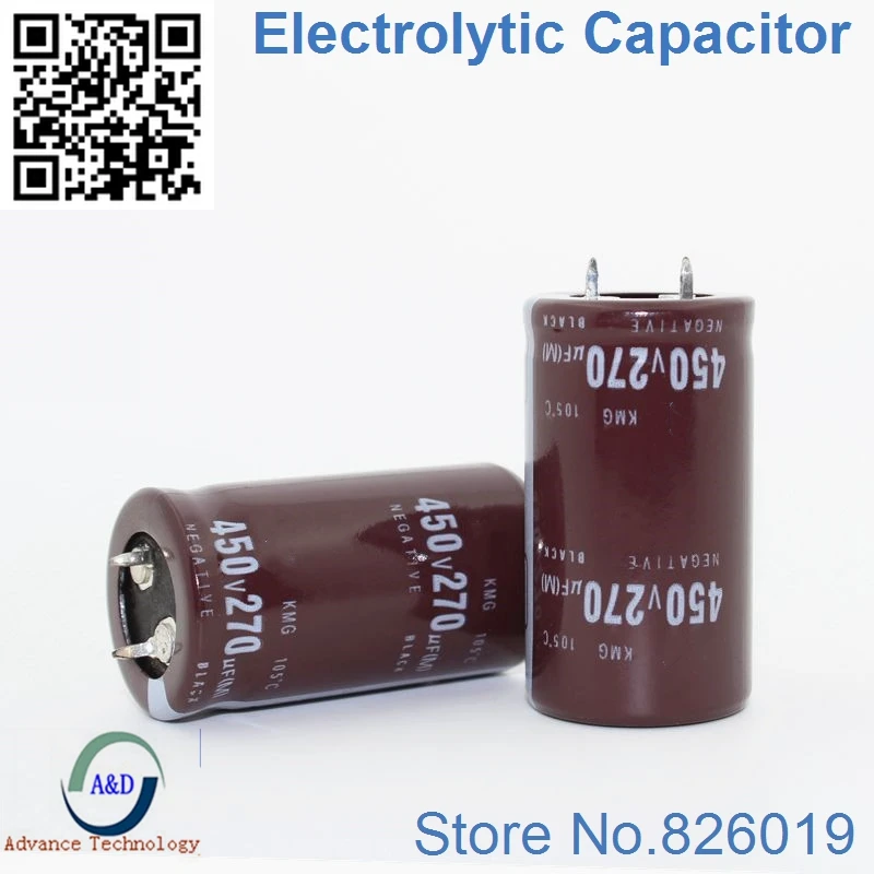 2pcs lot 450v 270uf Radial DIP Aluminum Electrolytic Capacitors size 25 45 270uf 450v