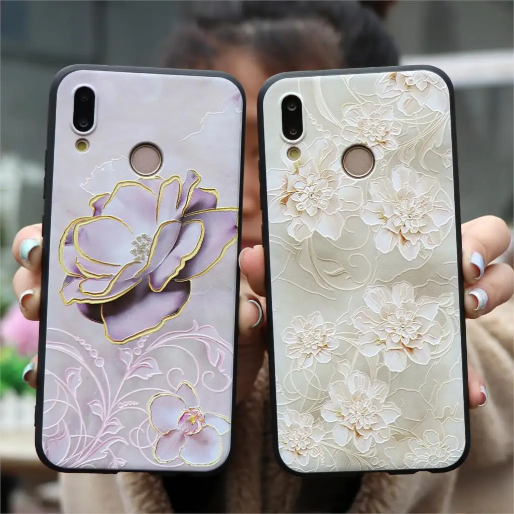 

3D Emboss Flower TPU For Huawei Honor 8X 7A Pro P20 P30 P8 P9 P10 Mate 10 20 Lite Mini Pro P smart 2019 Nova 2i 3 3i Case Fundas