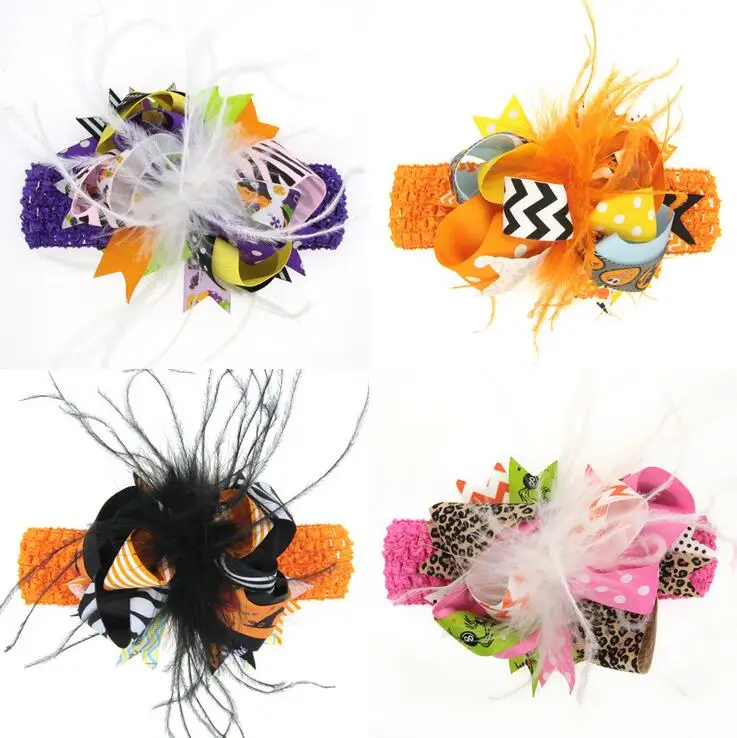 halloween marabou headband1