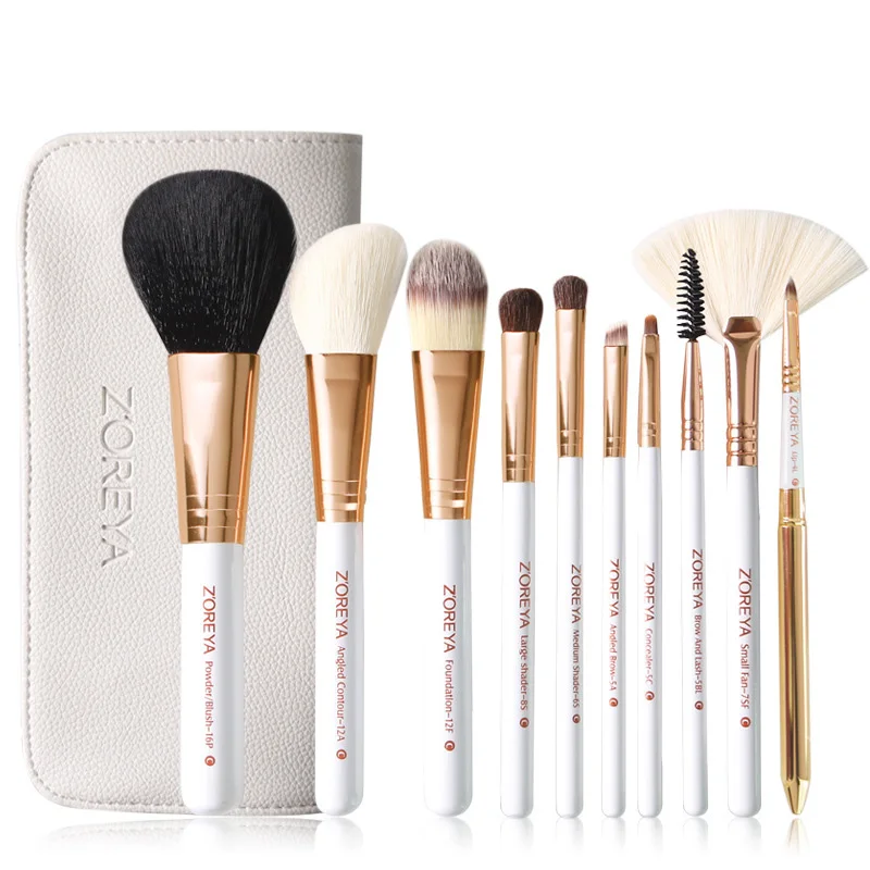

High Quality 10pcs Makeup Brushes Set Cosmetic Brush Foundation Eyeshadow Eyeliner Lip Brush Kits with Bag well