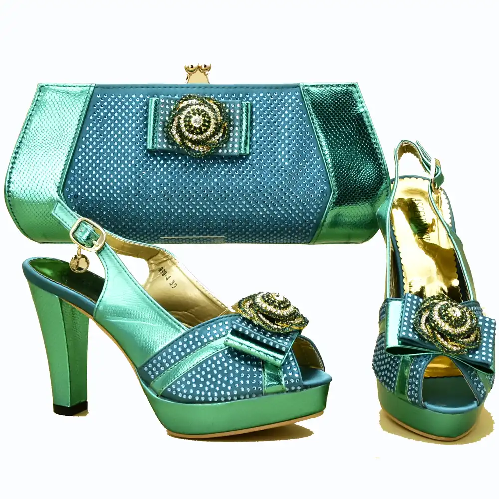 Teal green shoes and bag Clearance