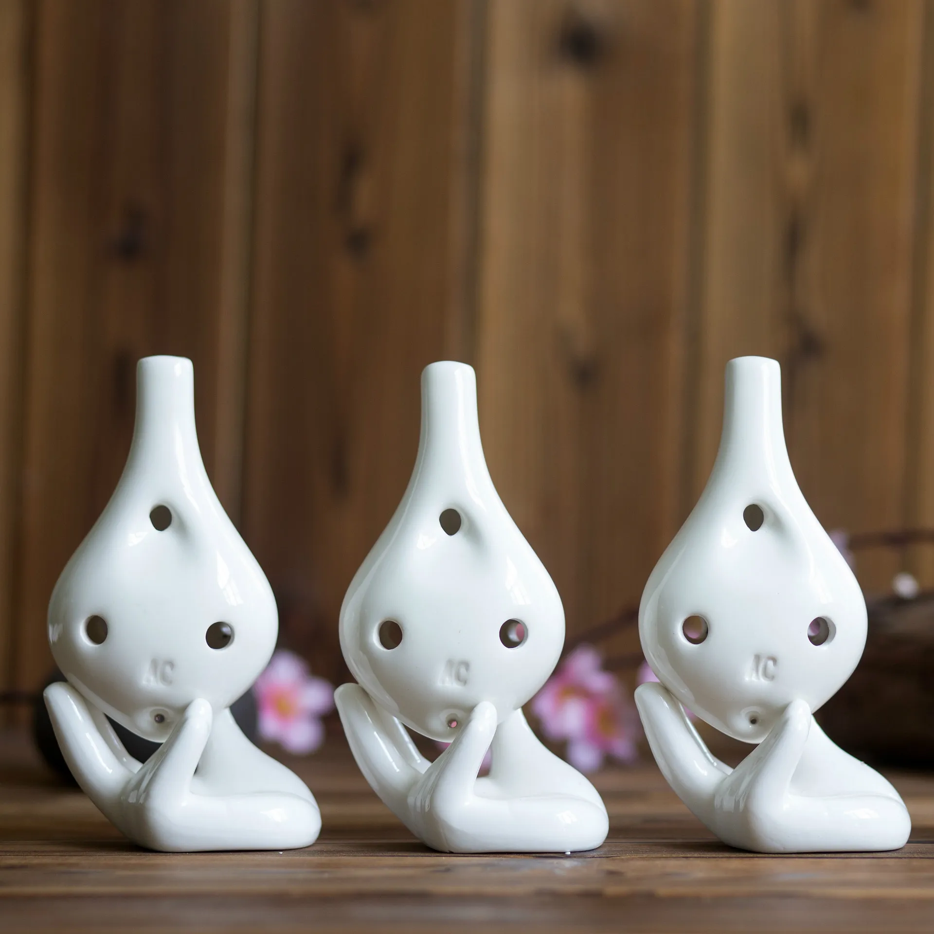  6 holes alto C ocarina Pure glaze hand-painted patterns Custom promotion with six holes AC ocarina  - 32959015729