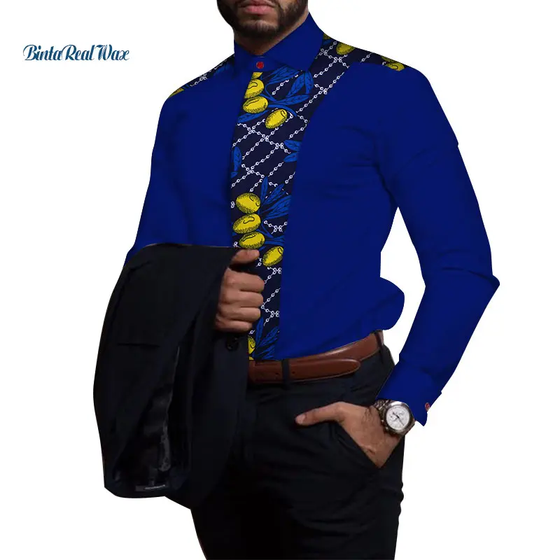 Casual 100% Cotton Mens Shirt African Clothing Dashiki Patchwork Print Shirt Tops Bazin Riche Traditional African Clothing WYN81 Casual 100% Cotton Mens Shirt African Clothing Dashiki Patchwork Print Shirt Tops Bazin Riche Traditional African Clothing WYN81