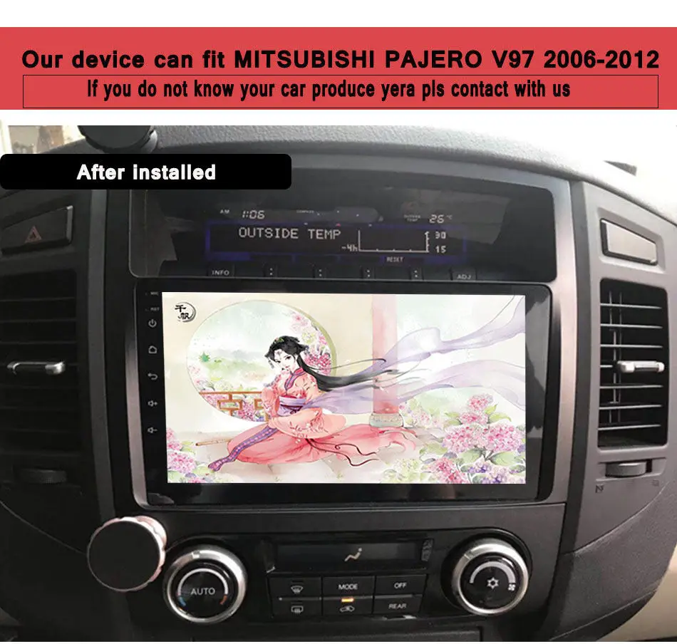 Top Octa Core 1024*600 Android 9.0 car dvd player GPS navigation Radio Stereo for Mitsubishi Pajero V97 V93 2006 -2015 Tape recorder 1