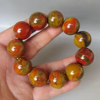 

146g factory direct Warring States agate aquatic flower bracelet men agate bracelet beads 22mm