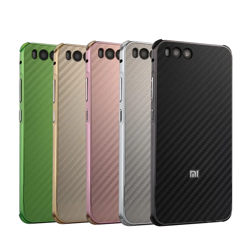 cheap Luxury Aluminum Metal Bumper For Xiaomi Mi 6 Mi8 PC Back Carbon Fiber Phone Case For Xiaomi Mi 8 Mi6 Xiaomi8 Xiaomi8 Hard Cover