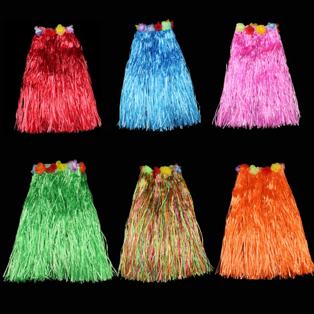 Спортивная детская юбка для хулы, показ травы, Пляжная танцевальная юбка, венок, гирлянда для бюстгальтера, забавные декорации в стиле Гавайской вечеринки, платье 40 см