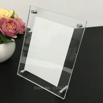 

(GT3157-6inch) Desktop 6" Acrylic Photo Frames Plexiglass Poster Advertising Display Transparent Clear Design