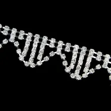10Yards Clear Rhinestone Trim Crystal Trim Rhinestone Chain Silver Plated Rhinestone trim rhinestone