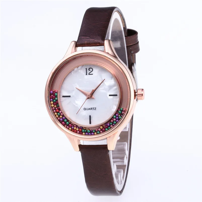 Fashion Newly Design Watch Women Girl Leather Band Watch Analog Quartz Round Wrist Watches Male clock relogio feminino J11#N (2)