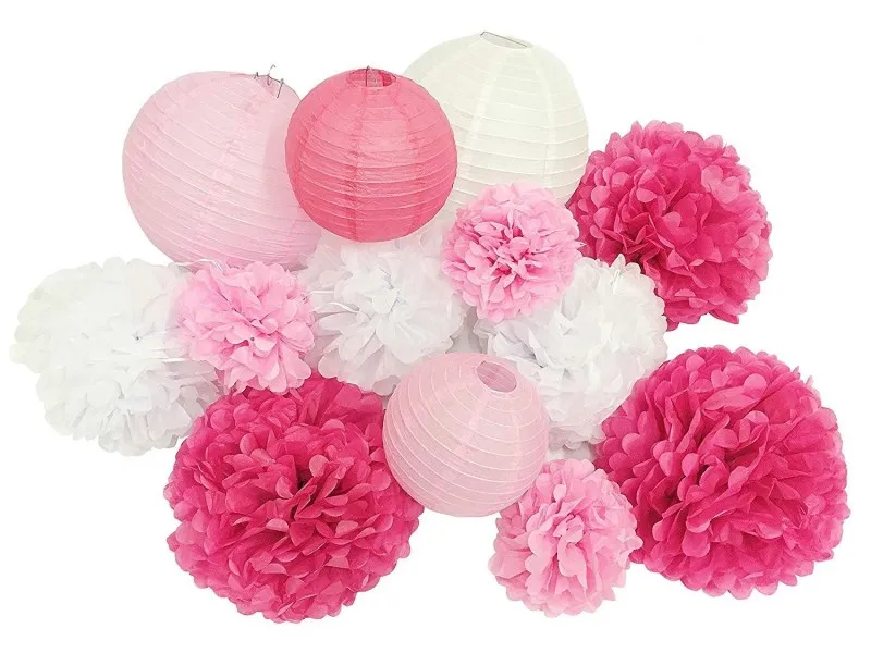 

13pcs decorative tissue paper flower lantern honeycomb ball for wedding birthday baby shower graduation meeting event party deco
