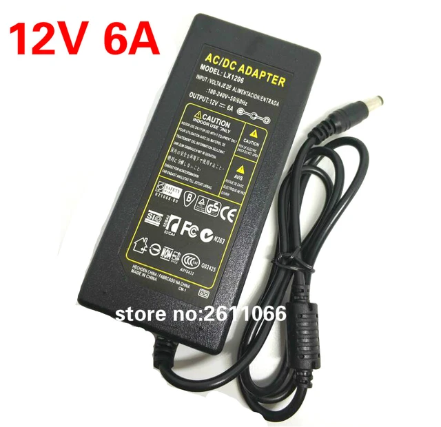 12V6A DC 12V 6A AC 110 240V LED light power adapter LED Power Supply