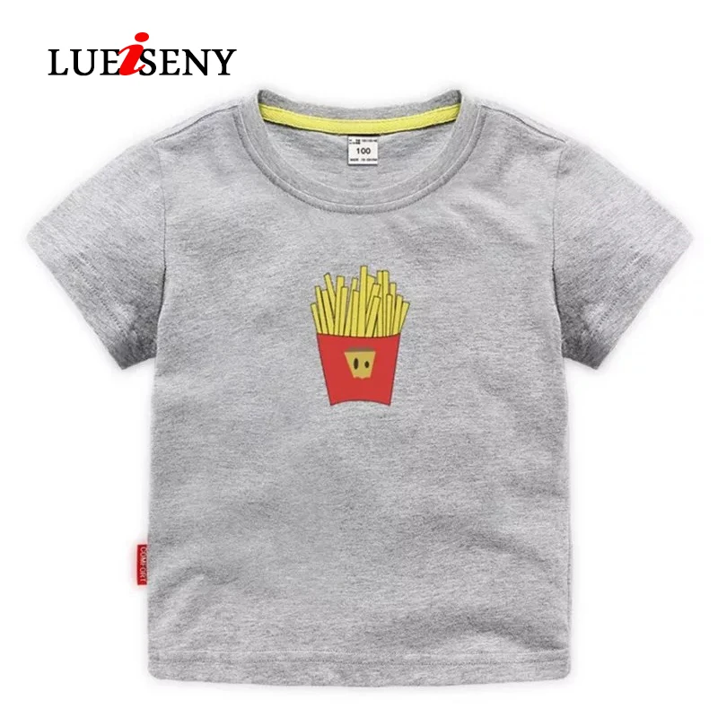

LUEISENY Kids French Fries Printed T-shirt Boys Girls Tee t shirt Children tshirt Baby Kids Clothes 13 Colors