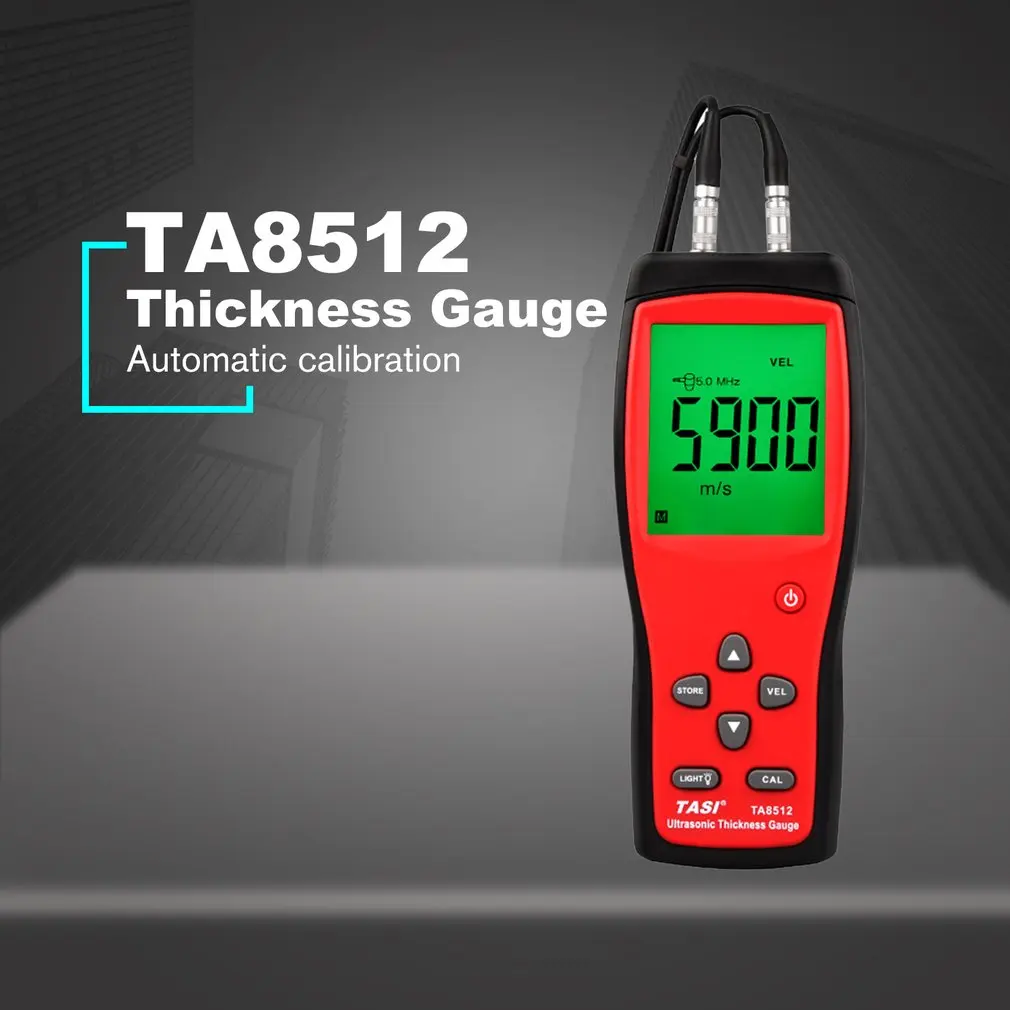 TA8512 цифровой ультразвуковой Толщина датчик Сталь плиты Пластик метр Стекло