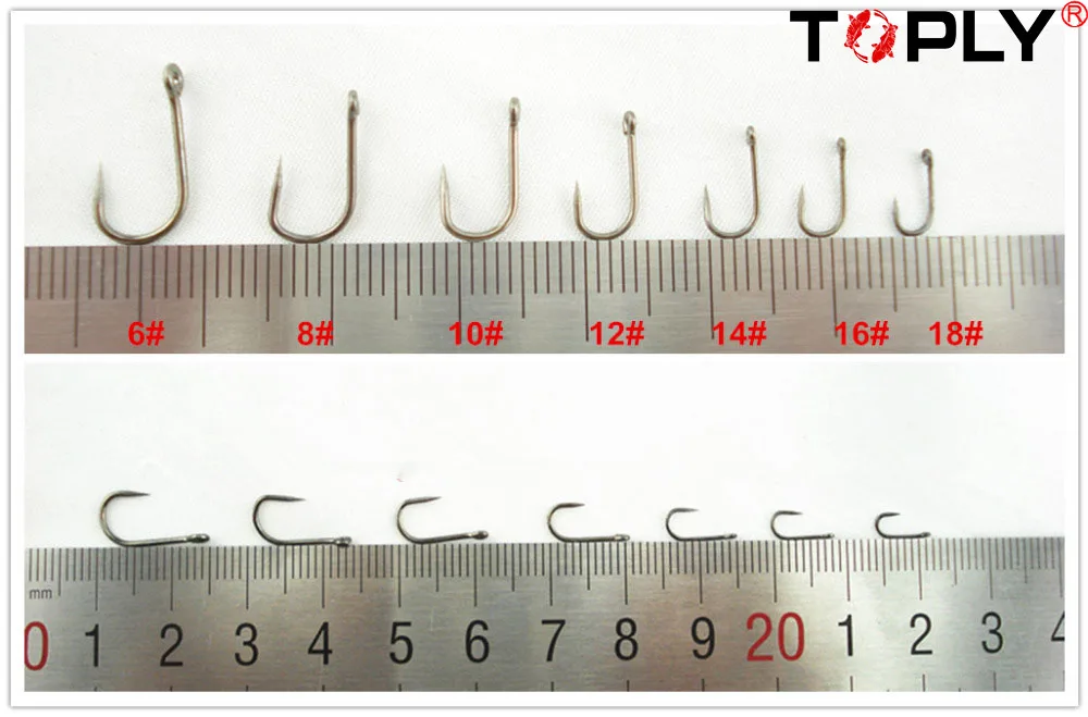 100pcs Carp Fishing Eyed Hook Barbless Coarse Hooks Uk Size 681012141618 Fishhooks