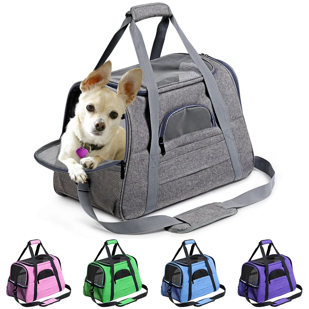  Dog Carrier Portable Pet Backpack Messenger Cat Carrier Outgoing Small Dog Travel Bag Soft Side Bre